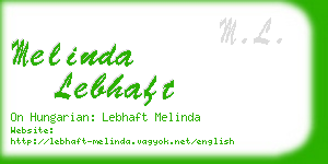 melinda lebhaft business card